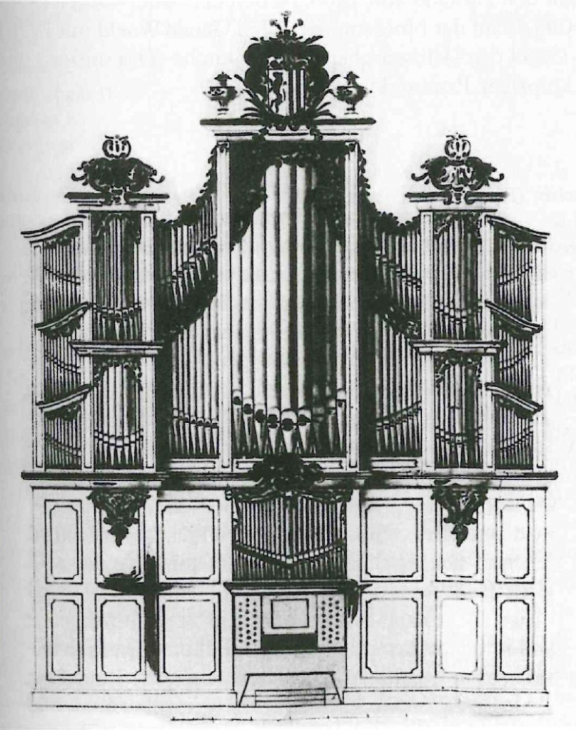 Orgel van de Thomaskerk in Leipzig na de verwijdering van het Rugwerk door J.G. Mauer (1772/73)