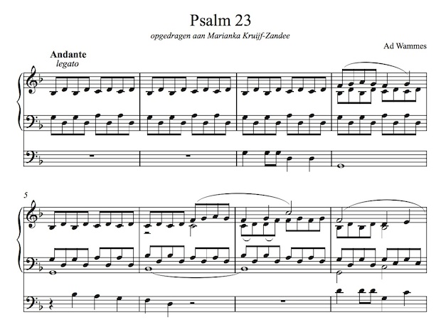 Ad Wammes – Psalm 23 voor orgel