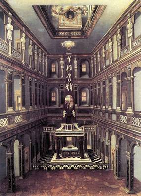 Interieur van de voormalige hofkapel van het hertogelijke kasteel van Weimar (schilderij van Christian Richter, omstreeks 1660)