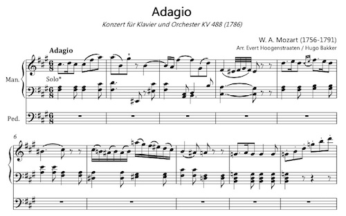 mozart adagio kv 488 arr orgel fragment